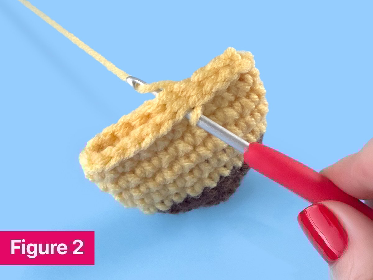 Figure 2: shows the nose being slip stitched closed