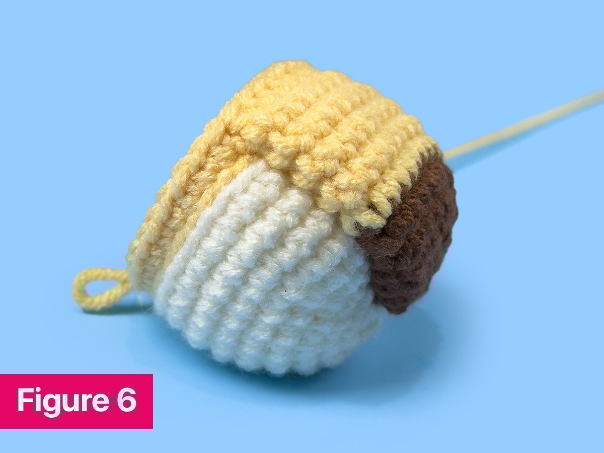 Figure 6: shows the nose attached to the snout with the nose tacked down