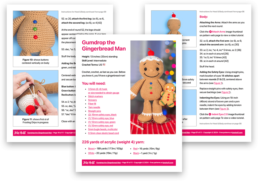 Free Gingerbread Man Crochet Pattern Low Sew Free gingerbread man crochet pattern low sew