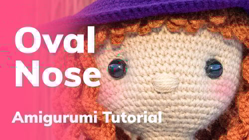 How to embroider oval amigurumi nose
